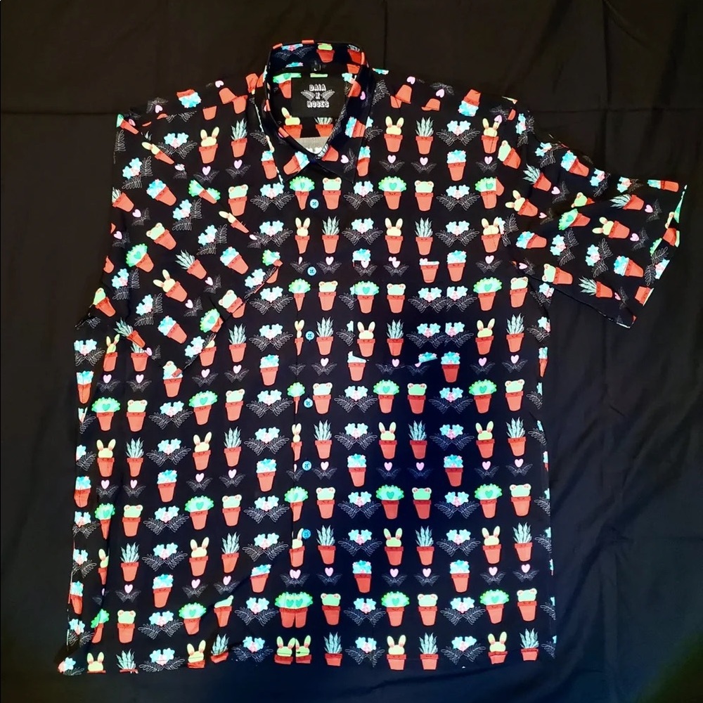 Cute succulent button up - size xs/s